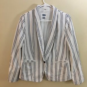Blue and white blazer